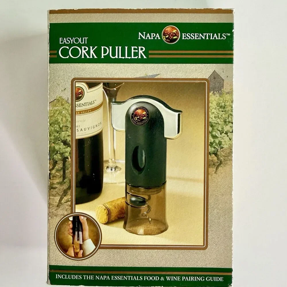 NAPA ESSENTIALS Easy Out Cork Puller Wine Opener NEW in box w/Wine Pairing Guide